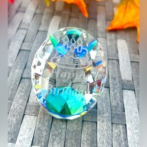 Happy Birthday Laser Engraved Crystal
Paperweight Gift Free Standing